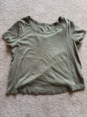 Falls Creek Olive Green Scoop Neck Short Sleeve Tee